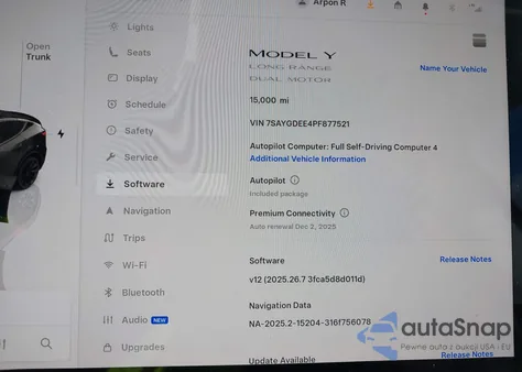 2023 Tesla Model Y Awd/Long Range Dual Motor All-Wheel Drive из США, поврежденный, VIN 7SAYGDEE4PF877521